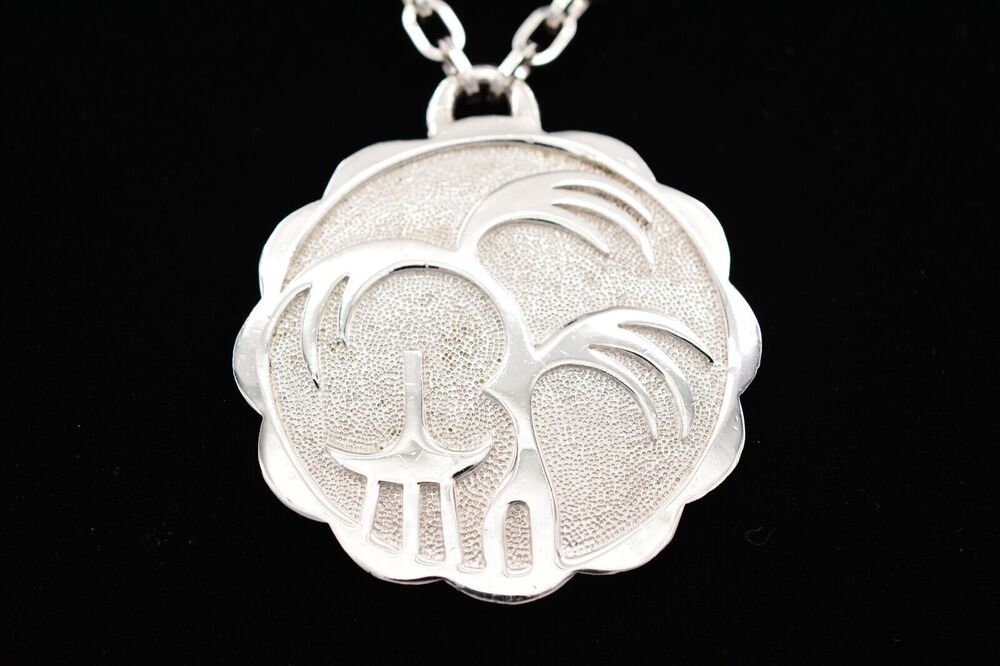 Crown Trifari Vintage Necklace Pendant Asian Ming Pagoda Silver Signed 50s Bin3C